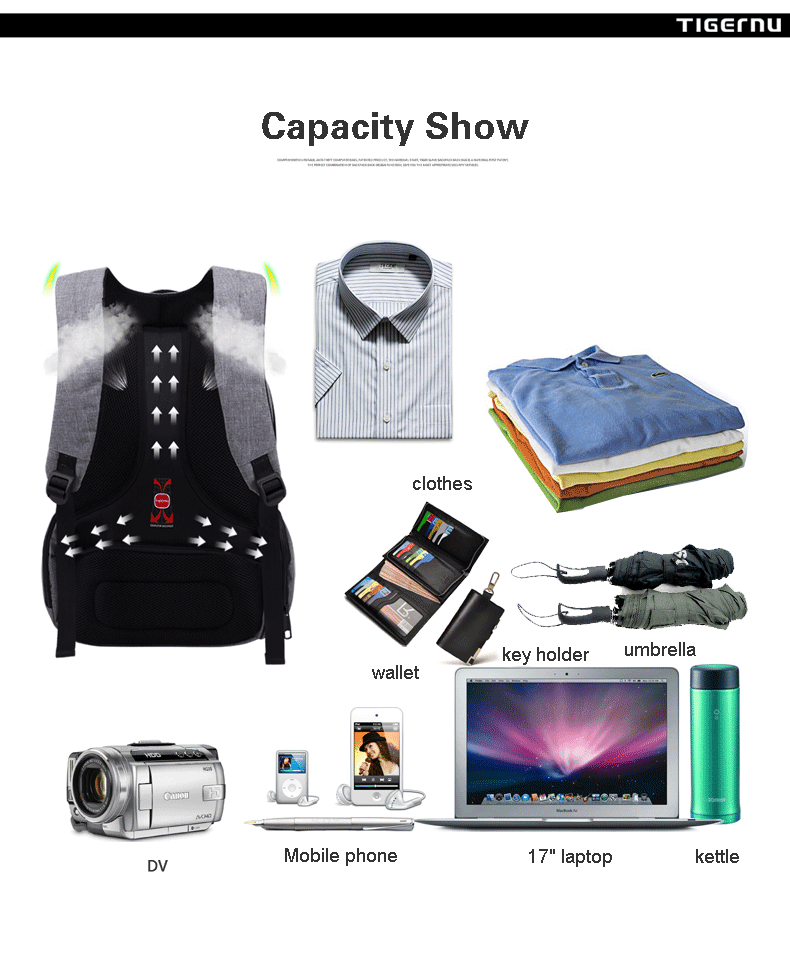untuk tas material nylon Gray JakartaNotebook.com TIGERNU Laptop Tas Ransel untuk tas material nylon Gray JakartaNotebook.com TIGERNU Laptop Tas Ransel